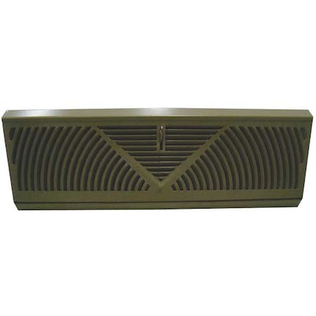 Zoro Select Baseboard Register W/ Damper, 15 in W x 2 in H Opening, Brown, Steel, One-Way, Surface Mount 4MJV9