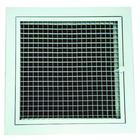 Zoro Select Perforated Return Air Grille, 22 in W x 22 in H Opening, White, Aluminum, One-Way, Surface Mount 4MJW6