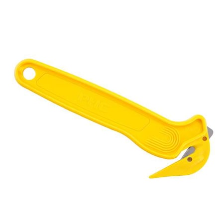 Pacific Handy Cutter Hook-Style Film Cutter, 6-1/2 in L, Straight Fixed Steel Blade, Ergonomic Handle, Yellow DFC-364
