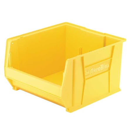 Akro-Mils Storage Bin, Plastic, Yellow, 12 in H, 18 1/4 in W, 23 7/8 in L 30289YELLO