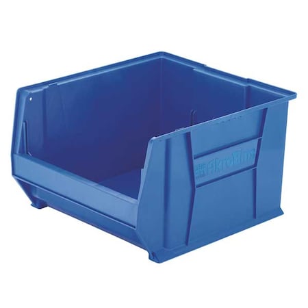 Akro-Mils Storage Bin, Plastic, Blue, 12 in H, 18 1/4 in W, 23 7/8 in L 30289BLUE