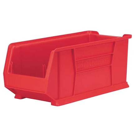 Akro-Mils Storage Bin, Plastic, Red, 7 in H, 11 in W, 23 7/8 in L 30286RED