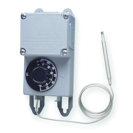 Peco Line Volt Mechanical Tstat, Open on Rise, Indoor/Outdoor, 0 Degrees to 120 Degrees F, SPDT TRF115-005