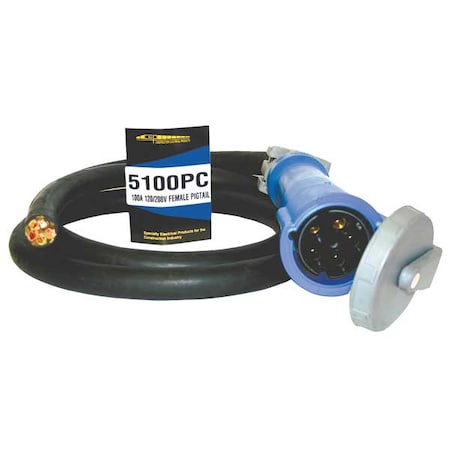 Southwire Power Cord, Female Pin/Sleeve, 5P, 5 Wire 5100PC