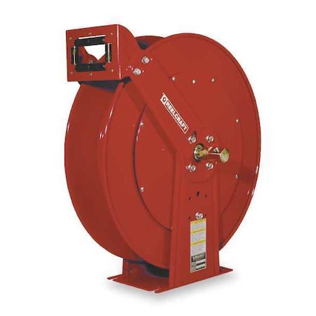 Reelcraft Spring Return Hose Reel, 3/8 in Hose Diameter, 100 ft Length, 5,000 psi Max. Pressure, Red PW81000 OHP