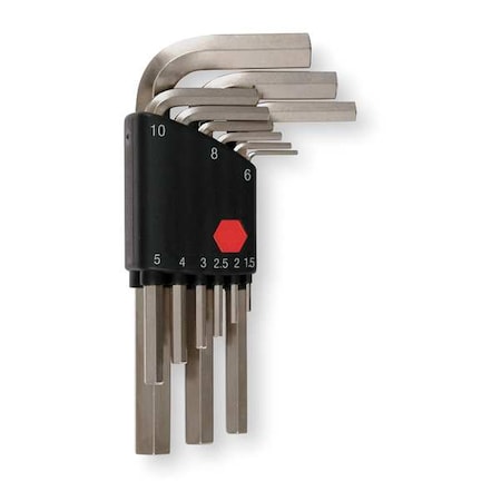 Wiha 9 Piece Metric L-Shape Hex Key Set, 35191 35191