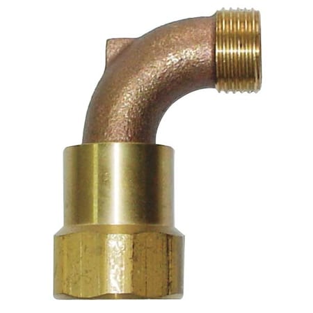 ZORO SELECT Hose Swivel, 3/4 In MHT x 1 In FPT, Brass 4NDP4