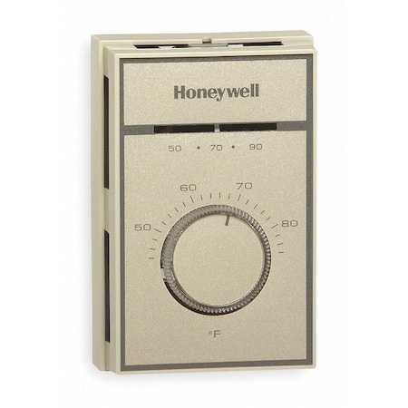 Honeywell Line Volt Mechanical Tstat, Open/Close on Rise, Standard Vertical or Horizontal Outlet Box, SPDT T651A3018/U