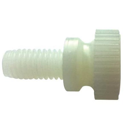Zoro Select Thumb Screw, #10-32 Thread Size, Round, Plain Nylon, 13/40 in Head Ht, 3/8 in Lg, 10 PK 091032037T