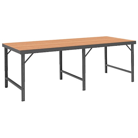 Durham Mfg Bolted WorkBench, Particleboard, 120" W, 28" to 42" Height, 2000 lb., Folding WBF-TH-48120-95