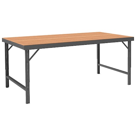 Durham Mfg Bolted WorkBench, Particleboard, 96" W, 28" to 42" Height, 2000 lb., Folding WBF-TH-4896-95