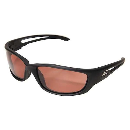 Edge Eyewear Kazbek, Safety Glasses, Anti-Scratch, Amber Mirror Lens, Black Frame, Full-Frame, Polarized TSK-XL215
