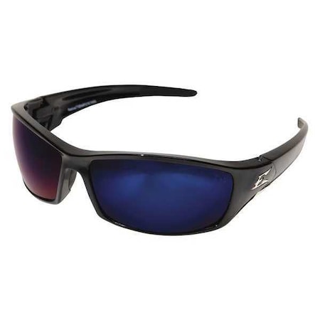 Edge Eyewear Reclus, Safety Glasses, Anti-Scratch, Blue Mirror Lens, Black Frame, Full-Frame SR118