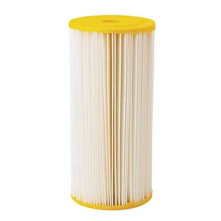 Pentair Pentek Pleated Filter Cartridge, 20 gpm, 50 Micron, 4-1/2" O.D., 9 3/4 in H 255492-75