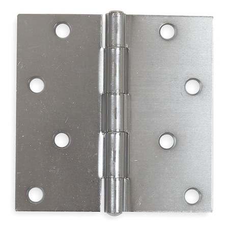 ZORO SELECT 4 in W x 4 in H zinc plated Door and Butt Hinge 4PA64