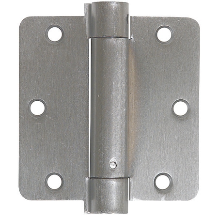Zoro Select Spring Hinge, Steel, Full Mortise Mounting, 1 3/4 in Leaf W x 3 1/2 in Leaf H, Satin Chrome 4PA91