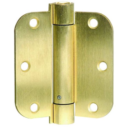 Zoro Select Spring Hinge, Steel, Full Mortise Mounting, 1 3/4 in Leaf W x 3 1/2 in Leaf H, Satin Brass 4PA94