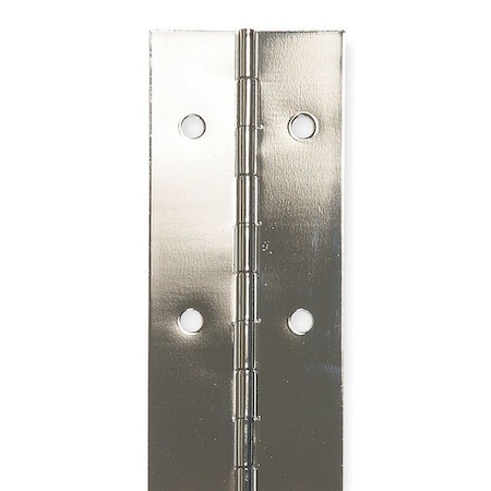 ZORO SELECT 1 1/2 in W x 48 in H Bright Nickel Continuous Hinge 1CCL3