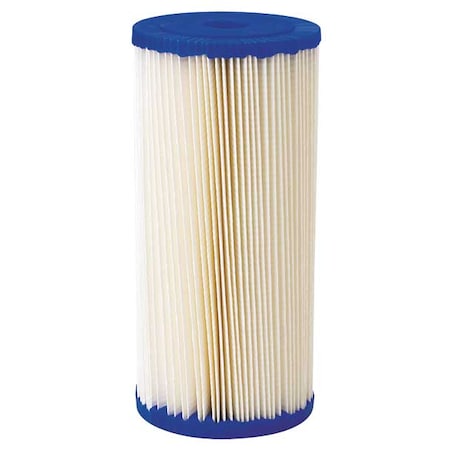 Pentair Pentek Pleated Filter Cartridge, 20 gpm, 20 Micron, 4-1/2" O.D., 9 3/4 in H 255491-75