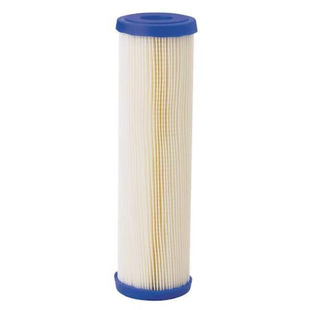 Pentair Pentek Pleated Filter Cartridge, 10 gpm, 20 Micron, 2-7/8" O.D., 9 3/4 in H 255483-75