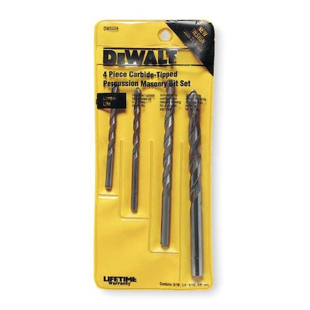 Dewalt 4-Pc. Premium Percussion Masonry Drill Bit Set DW5204