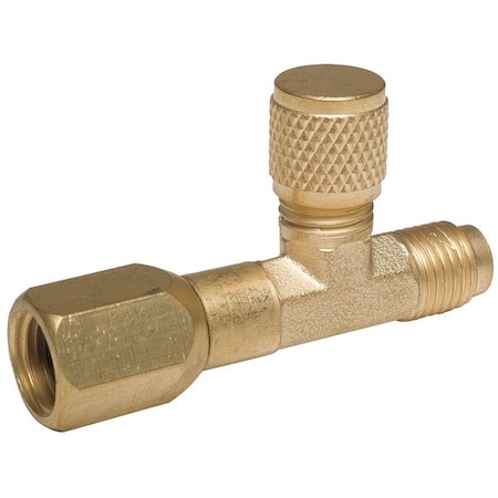 ZORO SELECT 1/4" Access Valve Tee w/ Flare Nut, PK6 4PDJ2