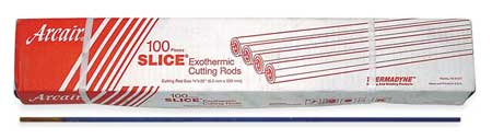 ARCAIR Exothermic Cutting Rods Flux Coated, Pk100 42049003