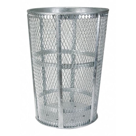 Tough Guy 48 gal. Round Trash Can, Gray, None, Galvanized steel 4PGF4
