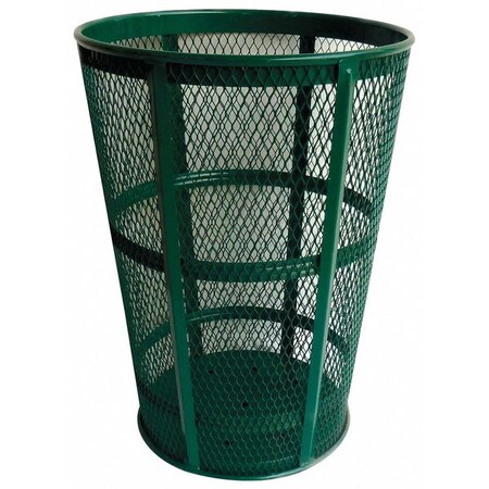 Tough Guy 48 gal. Round Trash Can, Green, None, Steel 4PGF5