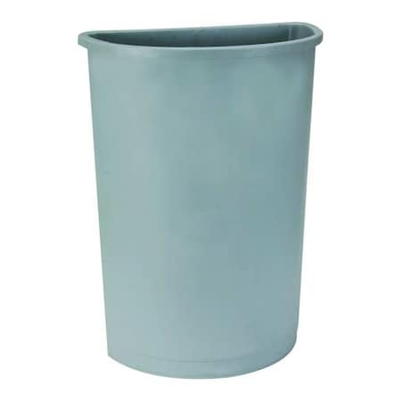 Zoro Select 21 gal. Plastic Half-Round Trash Can, Gray 4PGT8