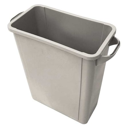 Zoro Select 16 gal. Plastic Rectangular Trash Can, Beige 4PGU5