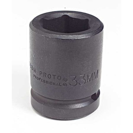 Proto 1 in Drive, 80mm Metric Socket, 6 Points, Steel, Blk Oxd, 80 mm J10080M