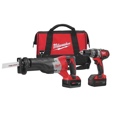 Milwaukee Tool M18 Cordless LITHIUM-ION 2-Tool Combo Kit 2694-22