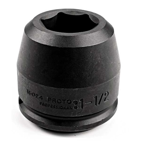 Proto 1-1/2" Drive, 5" Size, SAE Impact Socket, 6-Point, Black Oxide J15080