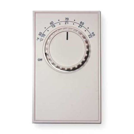 Dayton Line Volt Mechanical Tstat, Open on Rise, Vertical, 50 Degrees  to 90 Degrees F, DPST 4PU48C