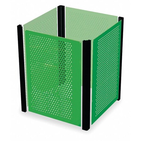 Rubbermaid Trash Can, Green, Steel FG9W5100DGRN