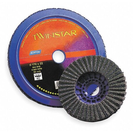 Norton Abrasives Arbor Mount Flap Disc, 4in, 80, Medium 63642536149
