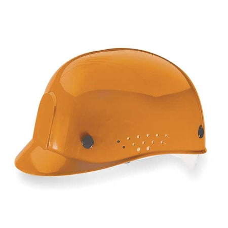 Msa Safety Bump Cap, Front Brim, Perforated Sides, Pinlock Suspension, 6 1/2 to 8, Orange 10033654