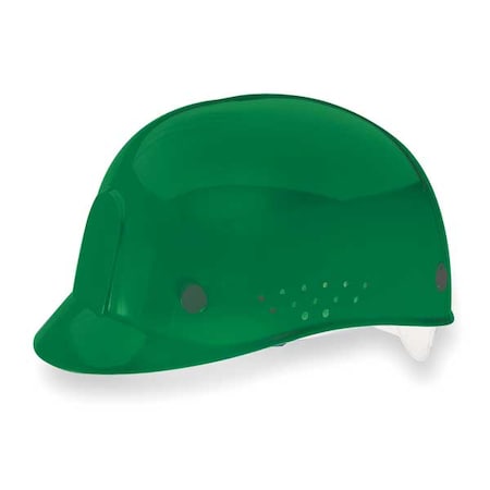 Msa Safety Bump Cap, Front Brim, Perforated Sides, Pinlock Suspension, 6 1/2 to 8, Green 10033655