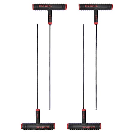 EKLIND SAE Plain Ball Hex Key, 3/16" Tip Size, 9 in Long, 4 in Short, 4 PK 61812