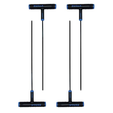 Eklind Metric Plain Ball Hex Key Hex Key, 6 mm Tip Size, 9 in Long, 4 in Short, 4 PK 64860