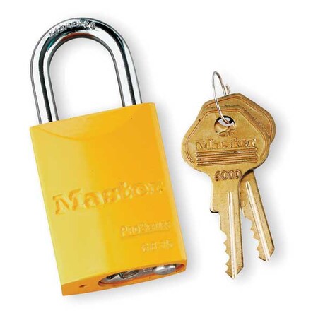 Master Lock Lockout Padlock, KA, Yellow, 1-7/8"H 6835KAYLW10G503