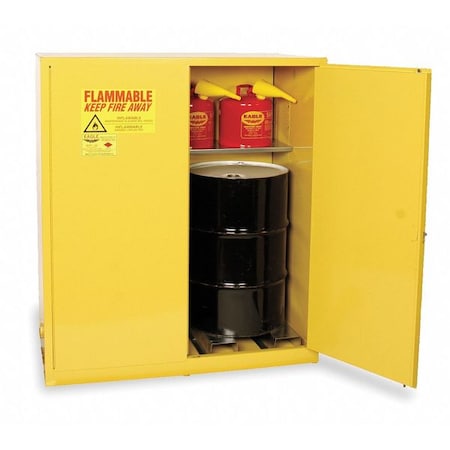 Eagle Mfg Hazardous Material Storage Cabinet, 110 gal, 1 Shelves, Steel, 59 in W x 65 in H x 34 in D, Yellow 1955X