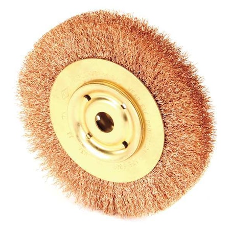 Crimped Wire Wheel Wire Brush, Arbor, 6"