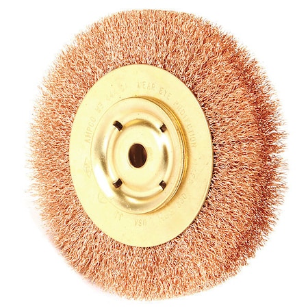 Ampco Safety Tools Crimped Wire Wheel Wire Brush, 6", 1" W WB-44A