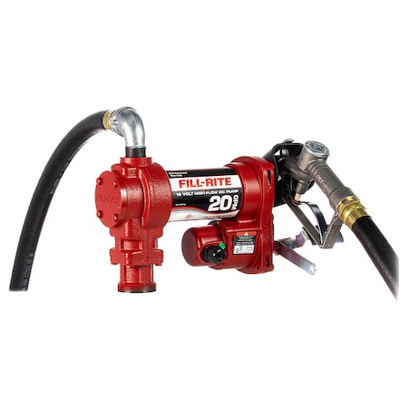 Fill-Rite Fuel Transfer Pump, 12V DC, 20 gpm Max. Flow Rate , 1/4 HP, Cast Iron, 1 in MNPT Inlet FR4210H