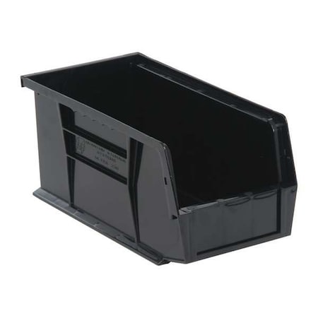Quantum Storage Systems Hang & Stack Storage Bin, Polypropylene, Black, 5 in H, 5 1/2 in W, 10 7/8 in L QUS230CO