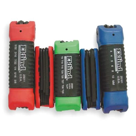 Eklind 3 Piece Metric/SAE Fold-Up Hex Key Set, 25024 25024