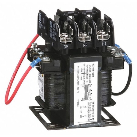 Square D Control Transformer, 75 VA, Not Rated, 120V AC, 240/480V AC 9070TF75D1