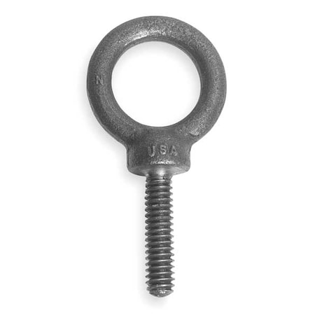 Proto Machinery Eye Bolt With Shoulder, 3/8"-16, 1-1/4 in Shank, 1 in ID, Steel, Plain J94022